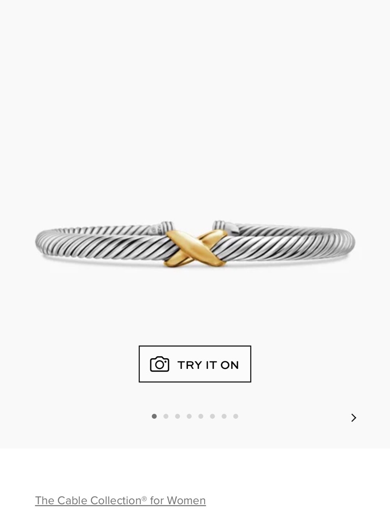 David Yurman Two-Tone X Cuff Bracelet - Silver & Gold